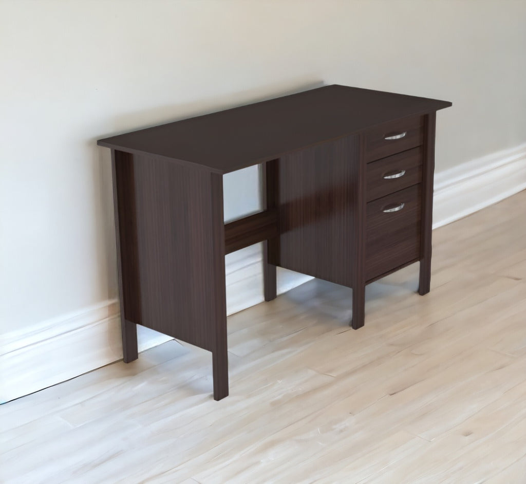 47" Espresso Computer Desk With Three Drawers