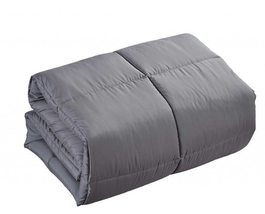 LuxxHomes  Dark Gray Queen Polyester Thread Count Down Alternative Comforter