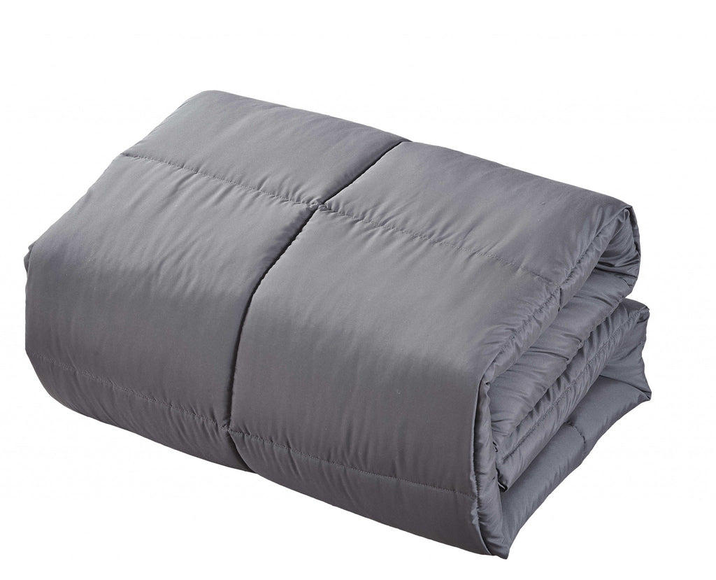 LuxxHomes  Dark Gray Queen Polyester Thread Count Down Alternative Comforter