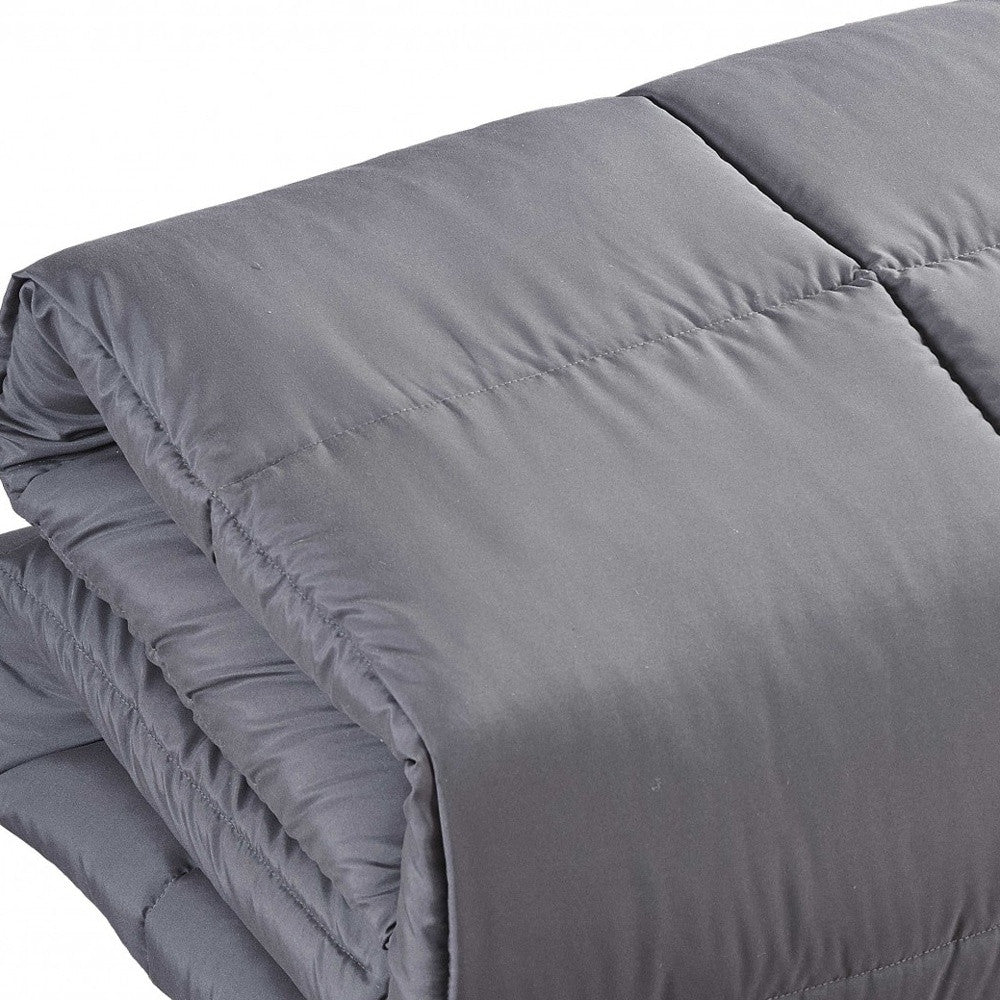 LuxxHomes  Dark Gray California King Polyester Thread Count Down Alternative Comforter