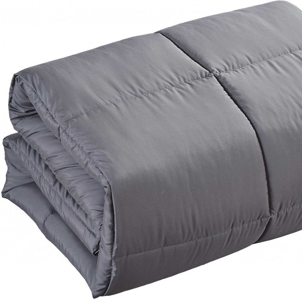 LuxxHomes  Dark Gray California King Polyester Thread Count Down Alternative Comforter