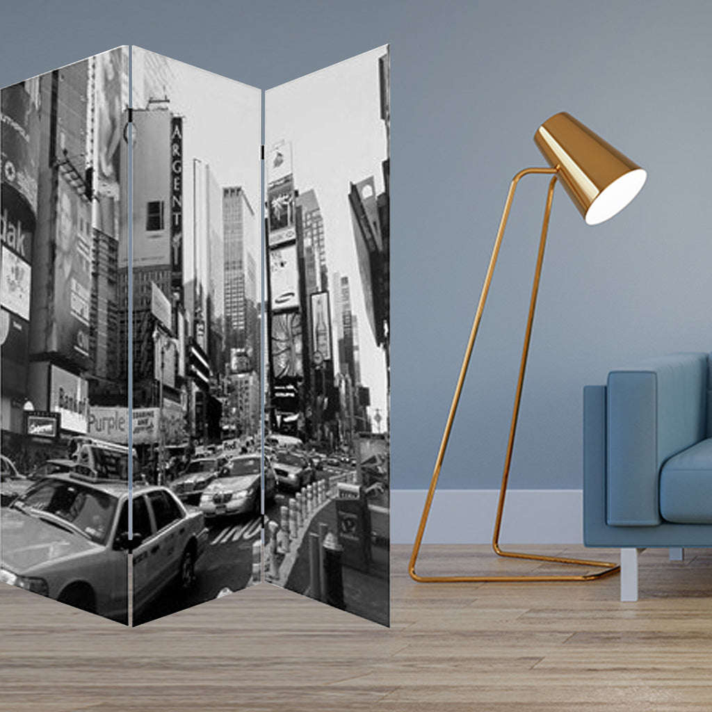 48 X 72 Multi Color Wood Canvas New York City  Screen