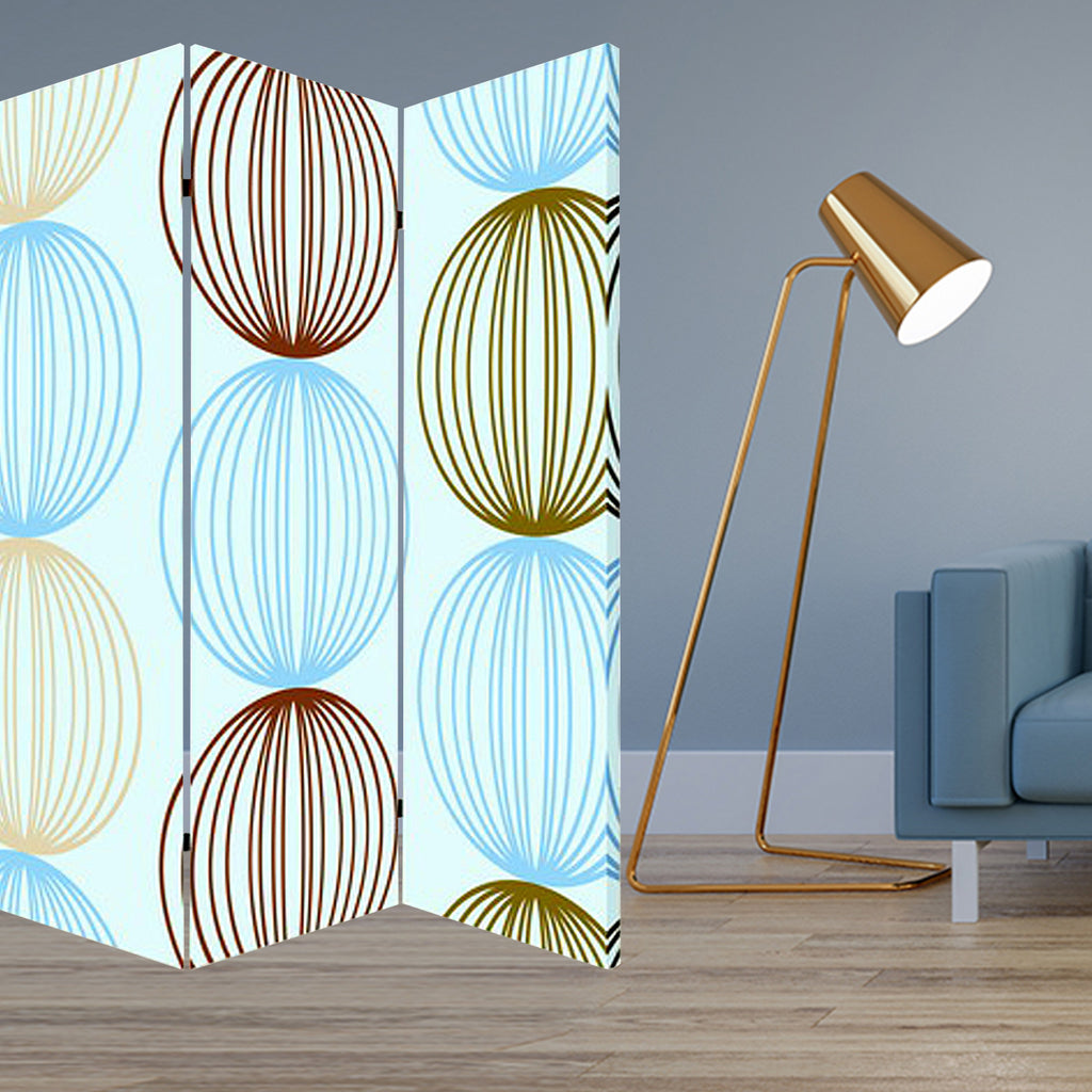 48 X 72 Multi Color Wood Canvas Sphere  Screen