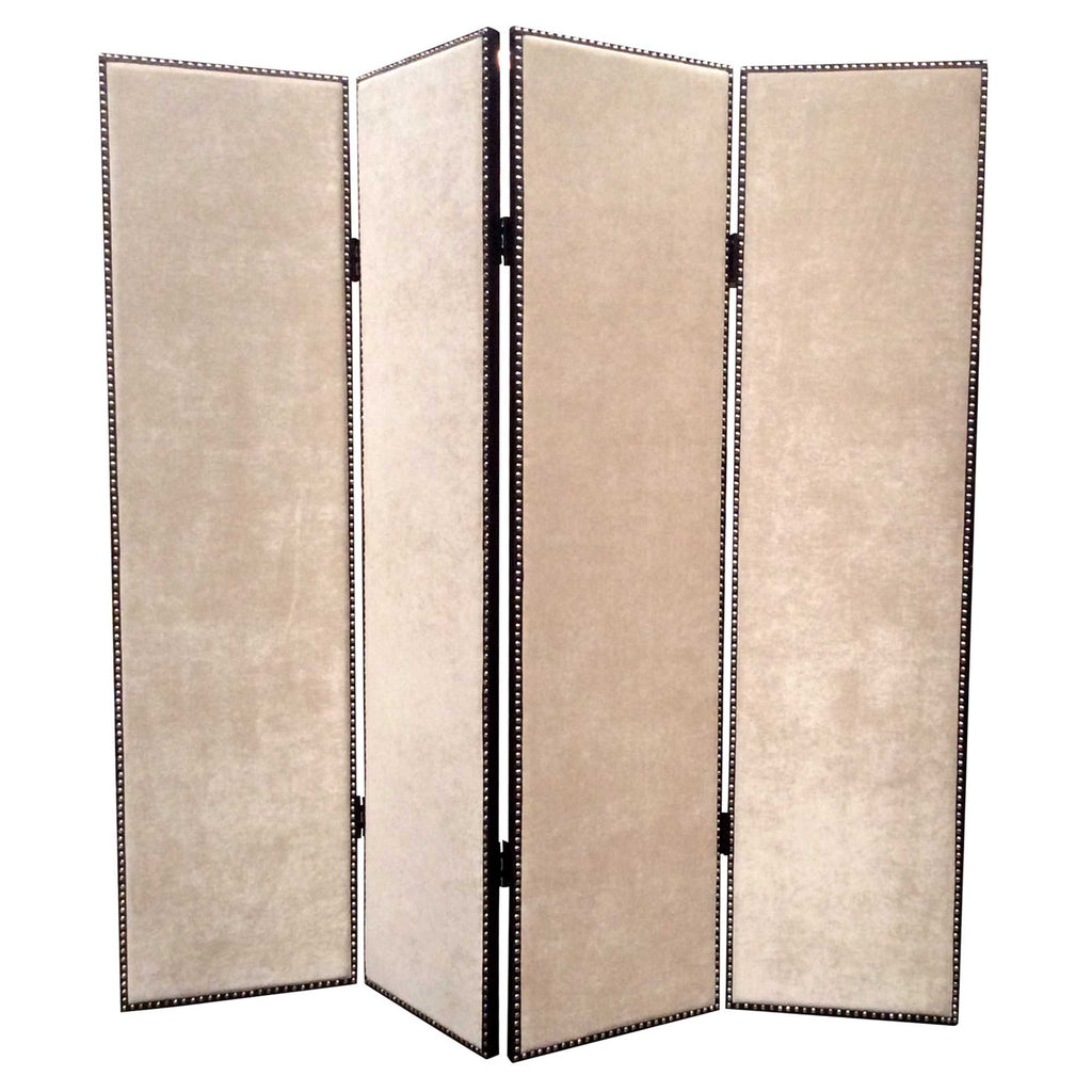 84 X 84 Tan Wood & Fabric  Screen