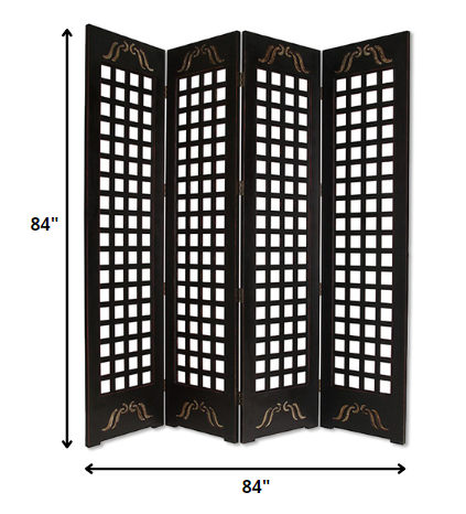 84" X 84" Brown Wood Omega  Screen