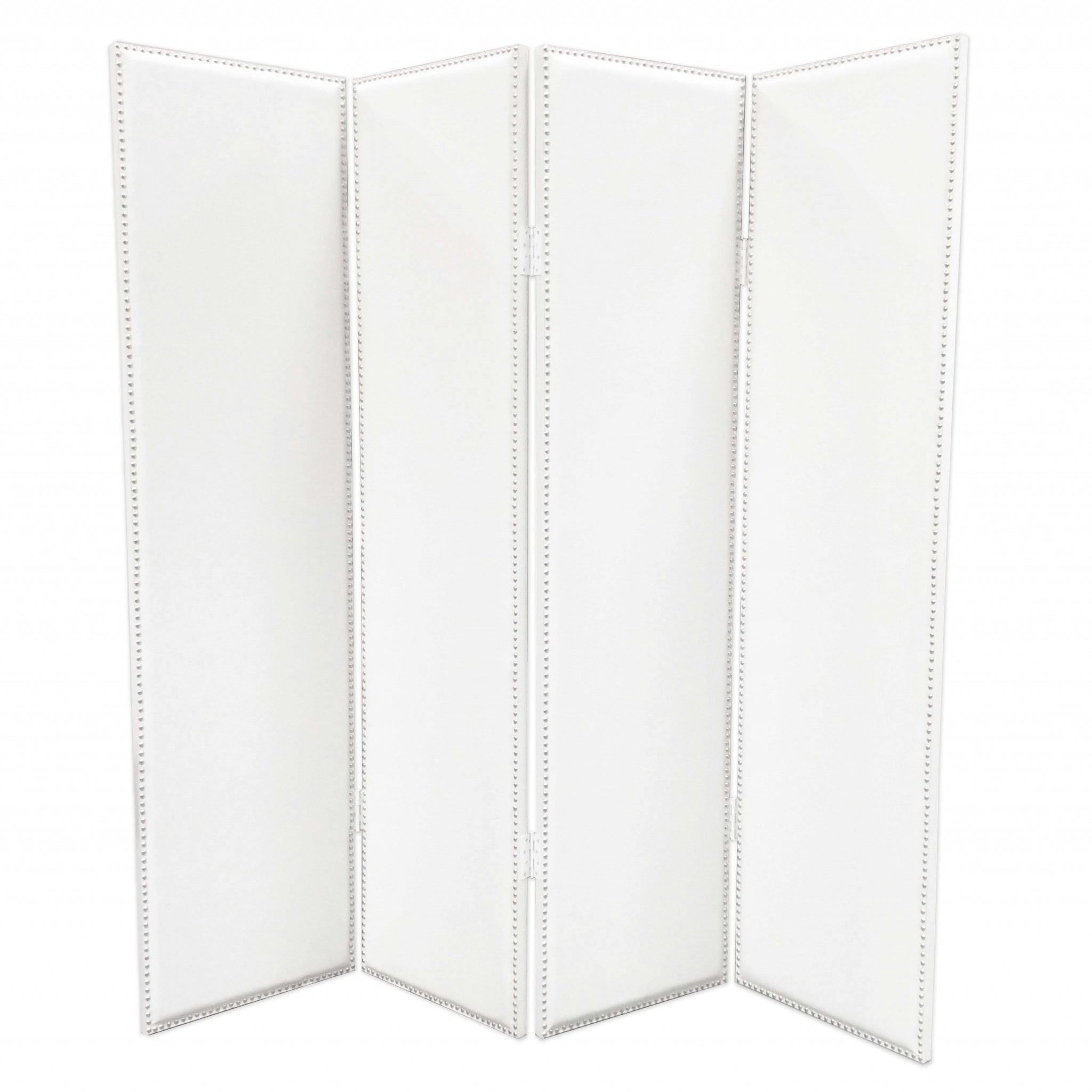 84 X 84 White Faux Leather  Screen