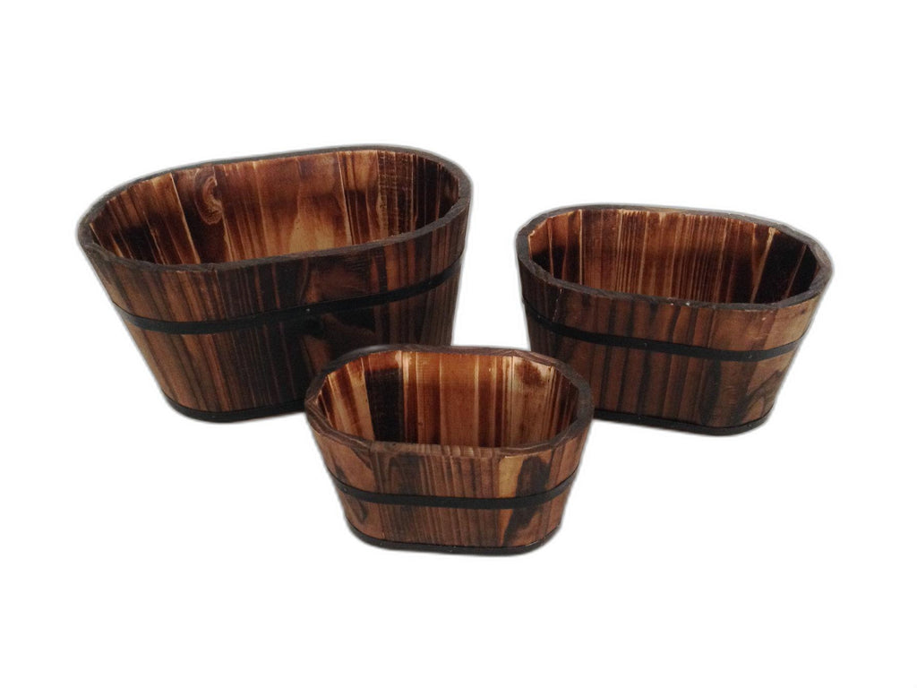 1" X 10" X 7" Brown, Wood Garden Planter - 3 Piece