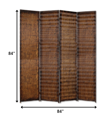 84" X 84" Brown Wood  Screen