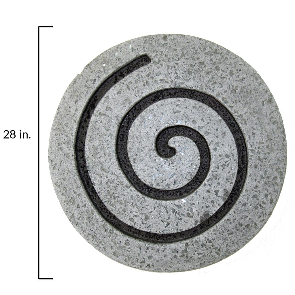 28" X 28" X 2" Gray Round Modern Spiral Wall Art