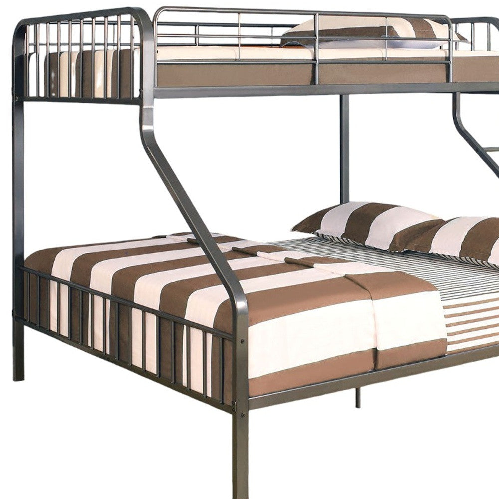 83" X 63" X 60" Gunmetal Twin Xl Over Queen Bunk Bed