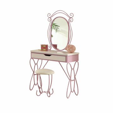 Lilac And White Butterfly Design Desk Vanity Dressing Table