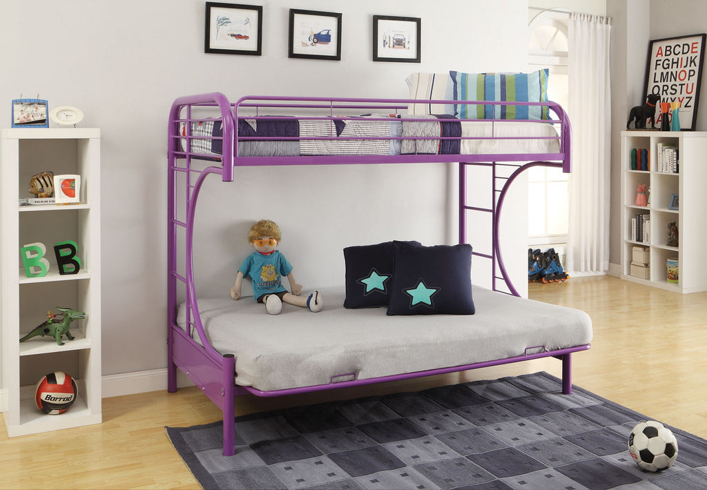 Black Twin Over Full Contemporary Metal Bunk Bed