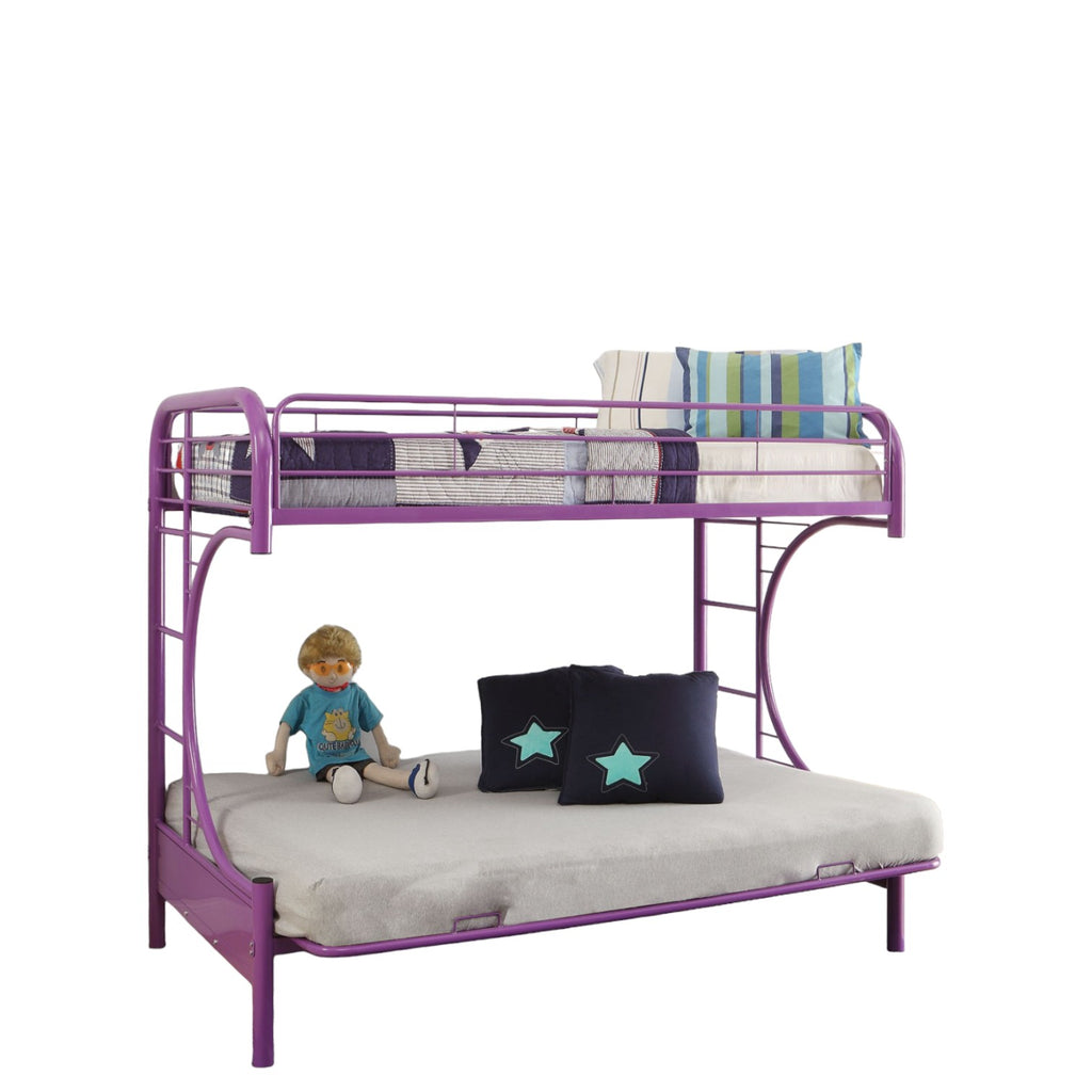 Black Twin Over Full Contemporary Metal Bunk Bed