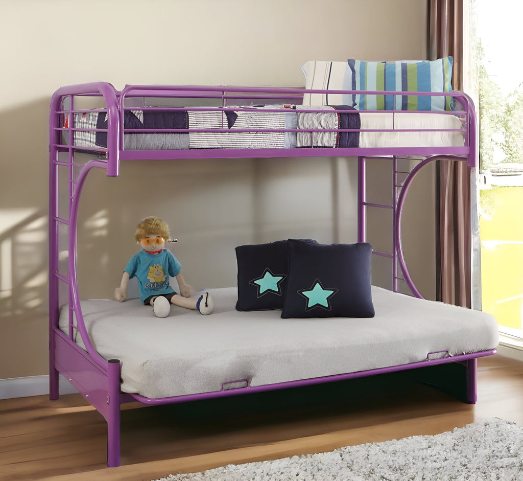 Black Twin Over Full Contemporary Metal Bunk Bed