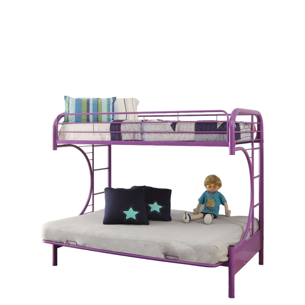 Black Twin Over Full Contemporary Metal Bunk Bed