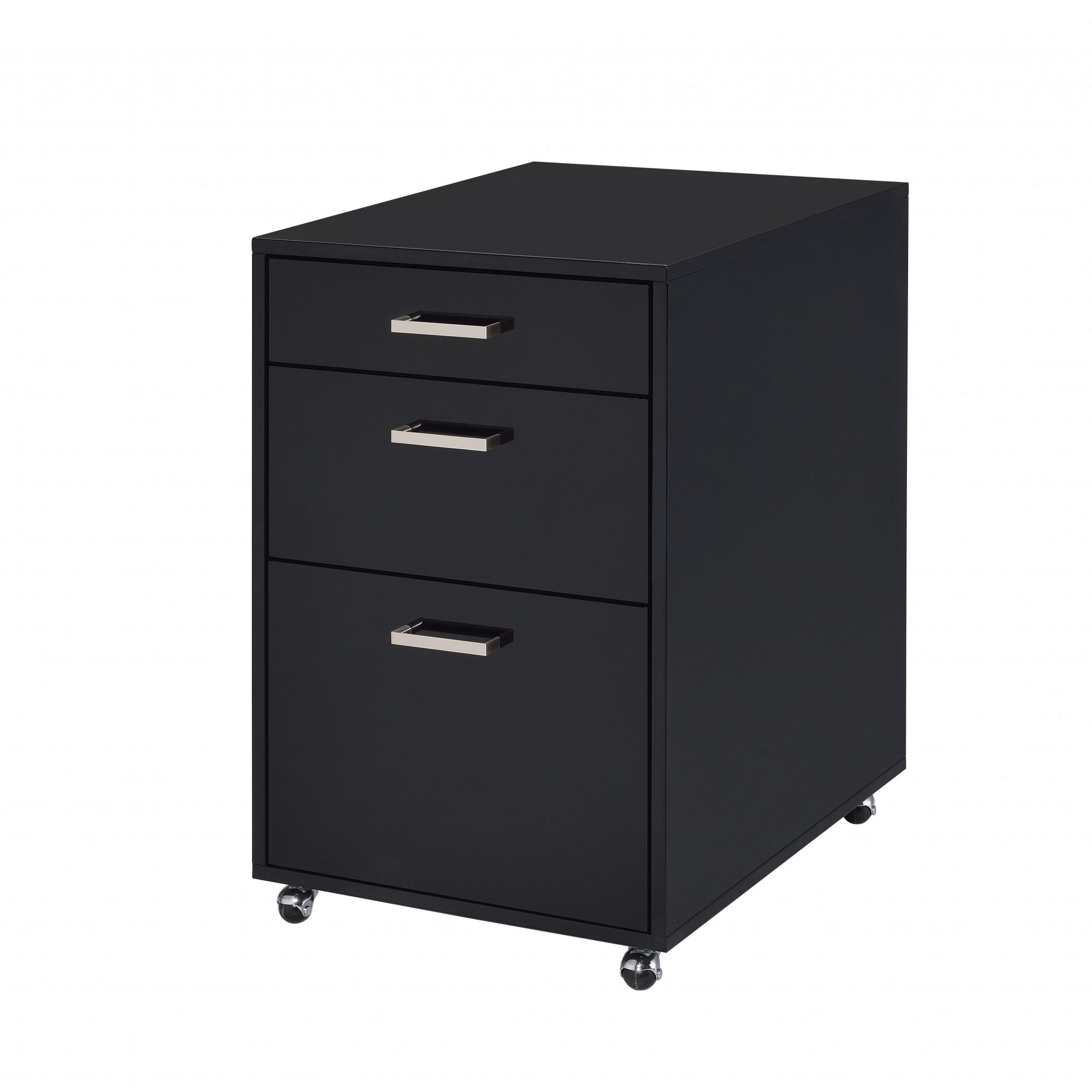 18" Black Standard Accent Cabinet With Three Drawers