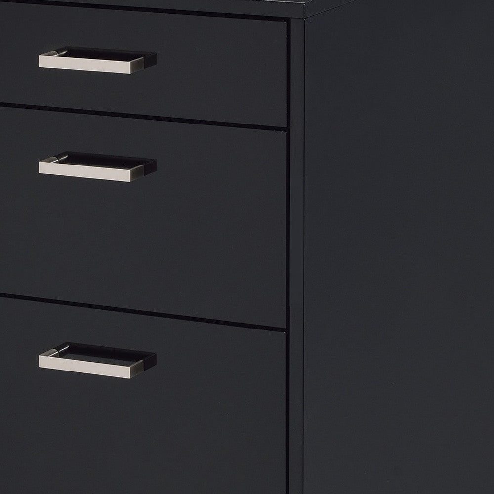 18" Black Standard Accent Cabinet With Three Drawers