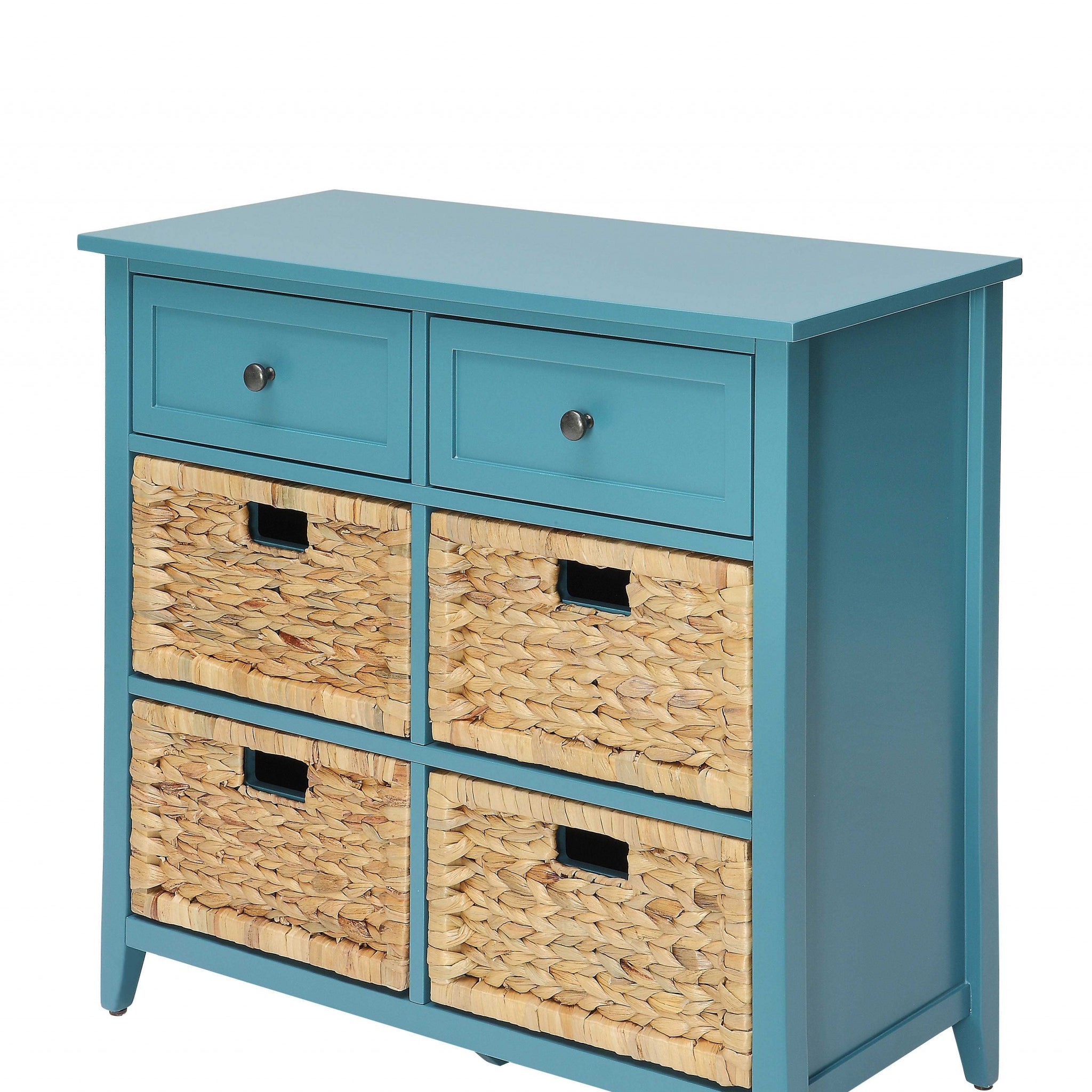 Pop Of Color Teal Accent Chest With Storage