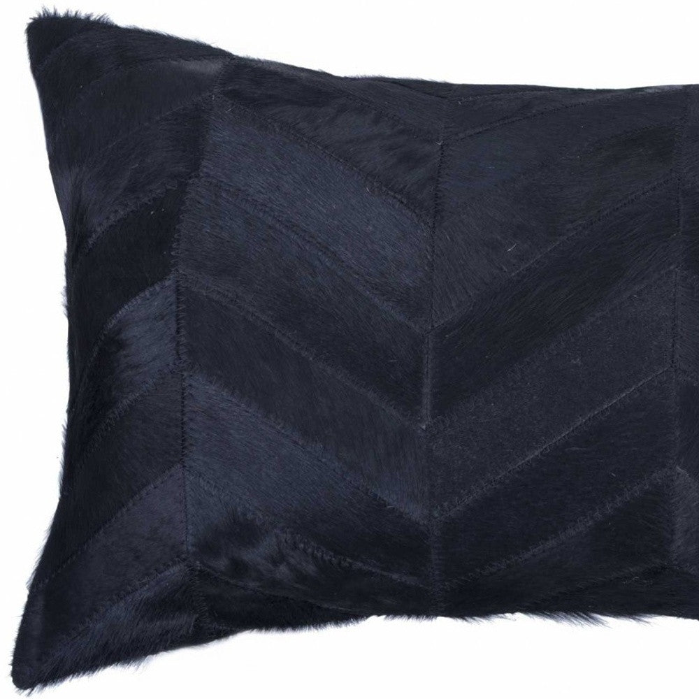 12 X 20 Gray Chevron Cowhide Throw Pillow