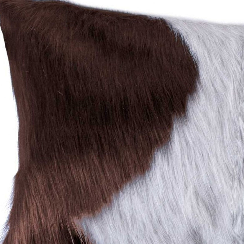 12" X 20" Off White Cowhide Pillow