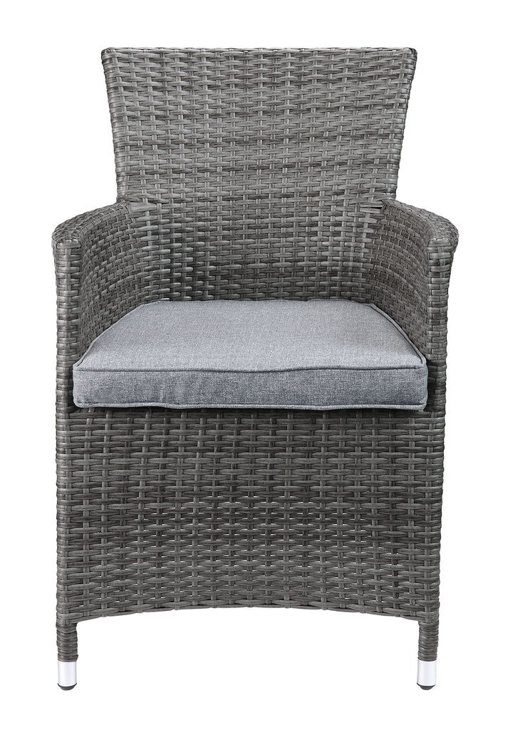 Updated Modern 3 Piece Gray Highback Wicker Patio Set