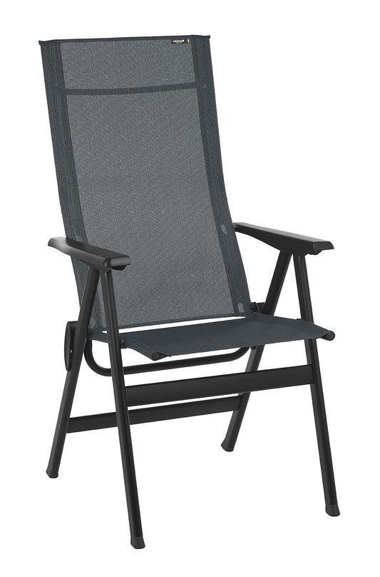 LuxxHomes  24" Gray and Black Steel Outdoor Arm Chair