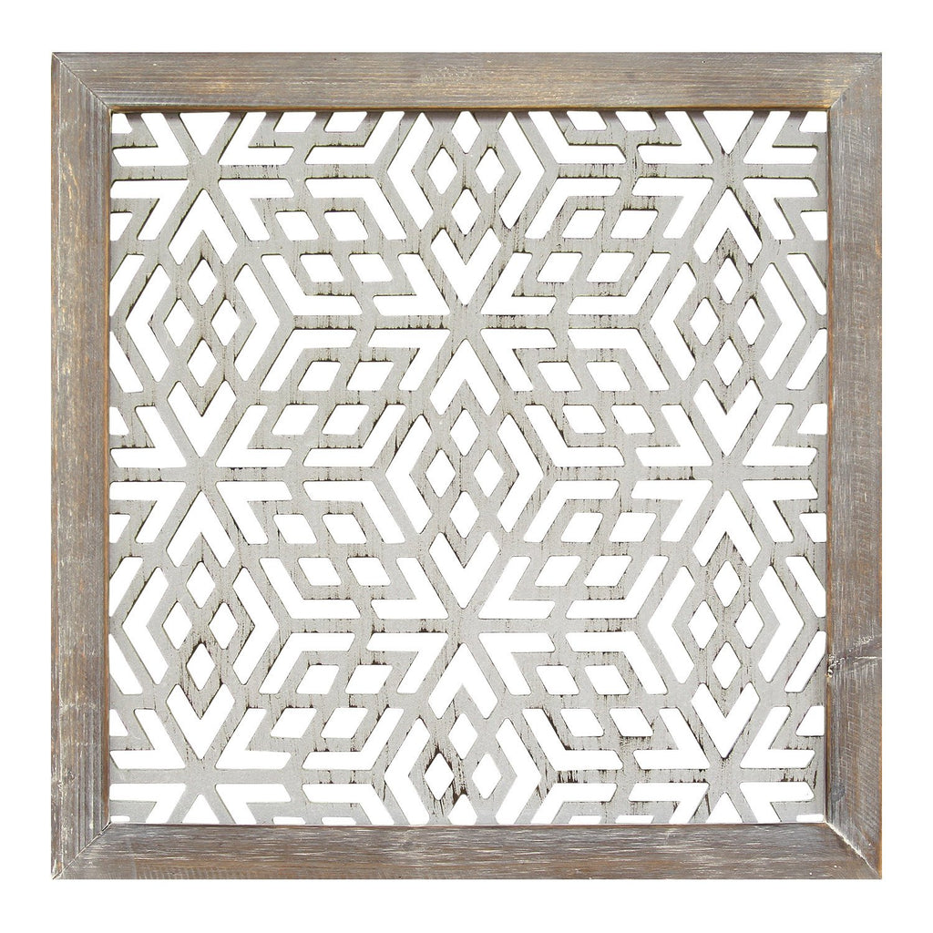 LuxxHomes  Wood Framed And Metal Laser-Cut Wall Decor