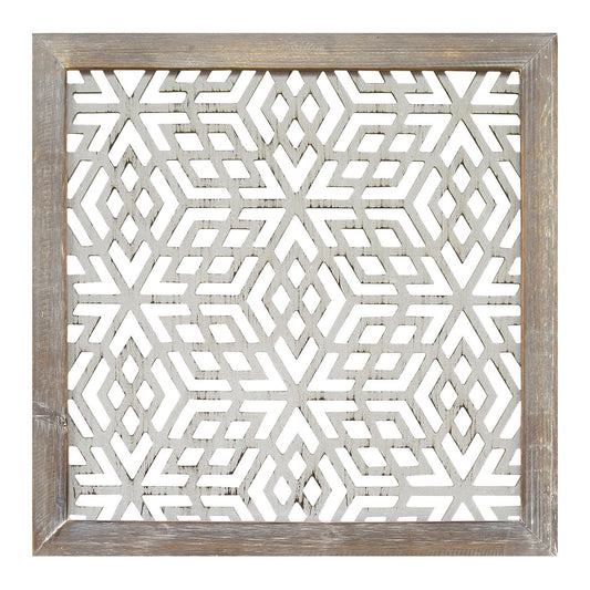 LuxxHomes  Wood Framed And Metal Laser-Cut Wall Decor