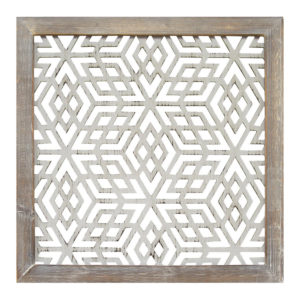 LuxxHomes  Wood Framed And Metal Laser-Cut Wall Decor