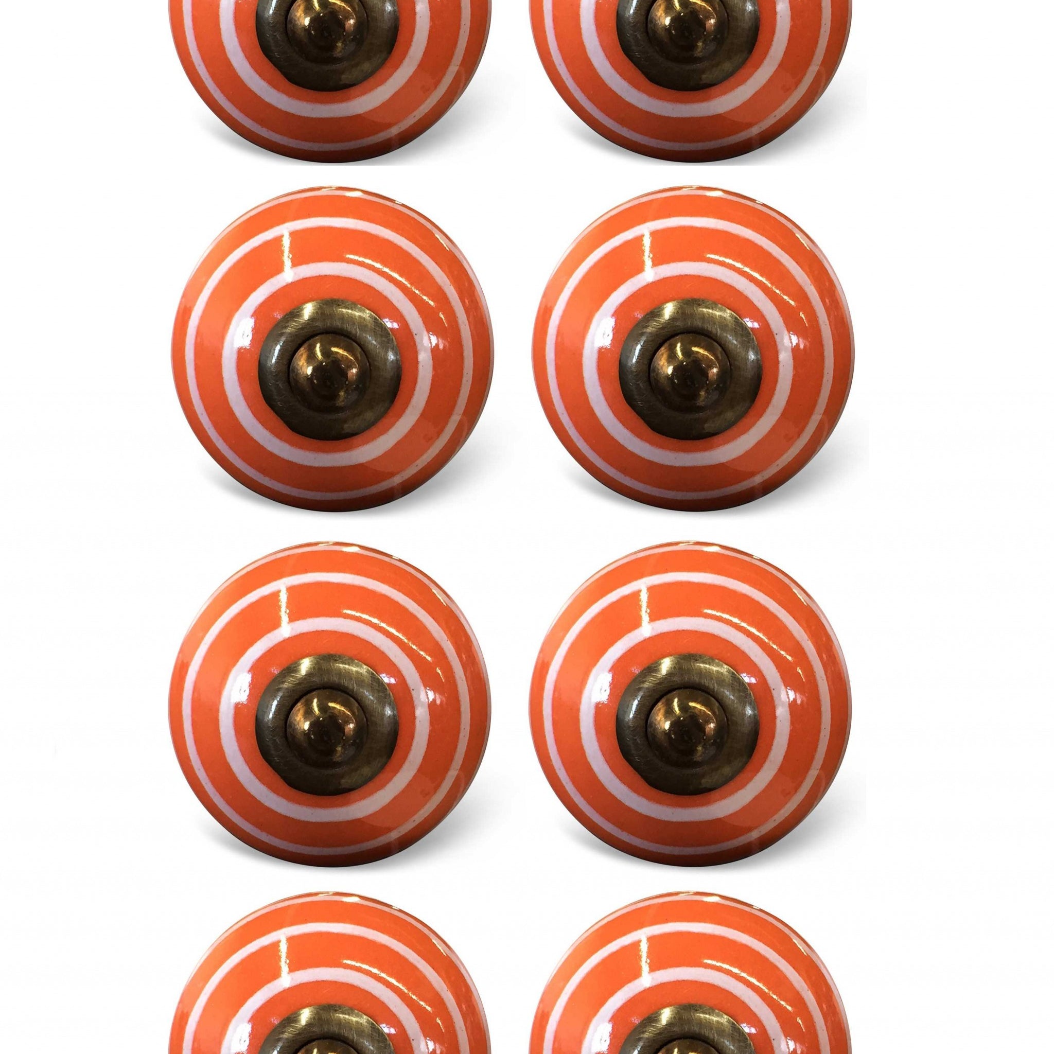 1.5" X 1.5" X 1.5" Bronze White And Orange  Knobs 8 Pack