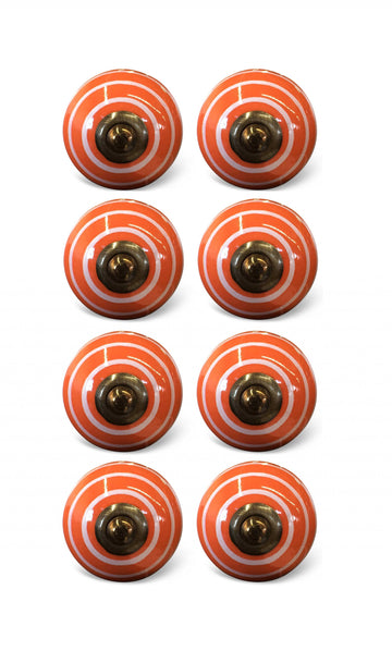 1.5" X 1.5" X 1.5" Bronze White And Orange  Knobs 8 Pack