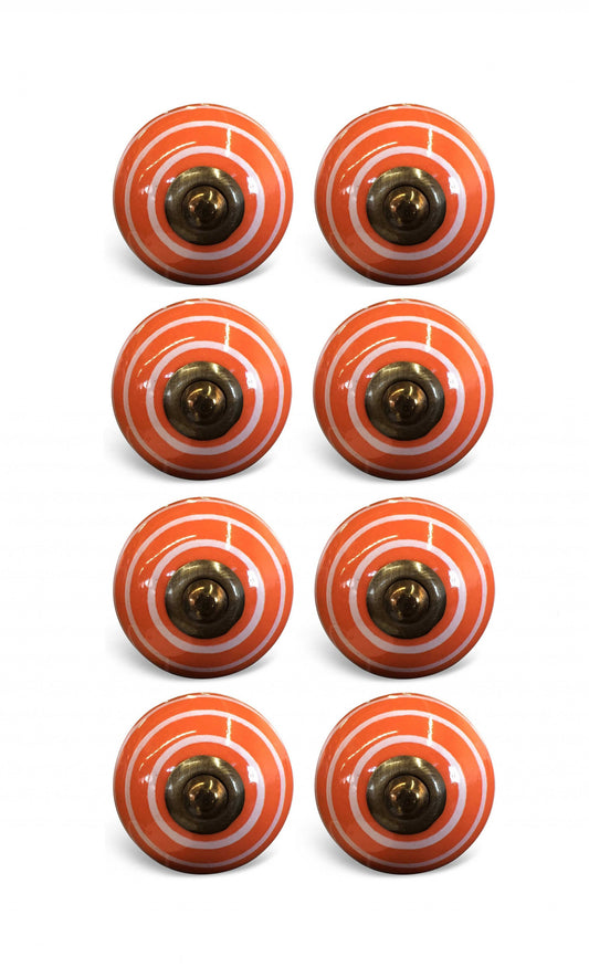 1.5" X 1.5" X 1.5" Bronze White And Orange  Knobs 8 Pack