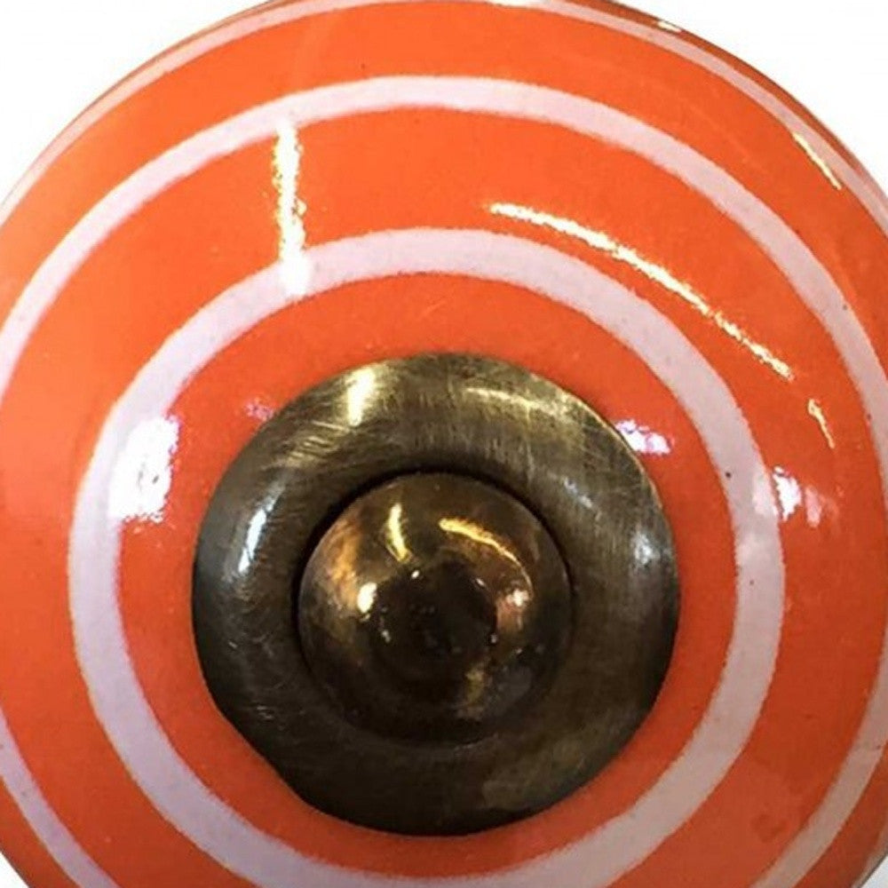 1.5" X 1.5" X 1.5" Bronze White And Orange  Knobs 8 Pack