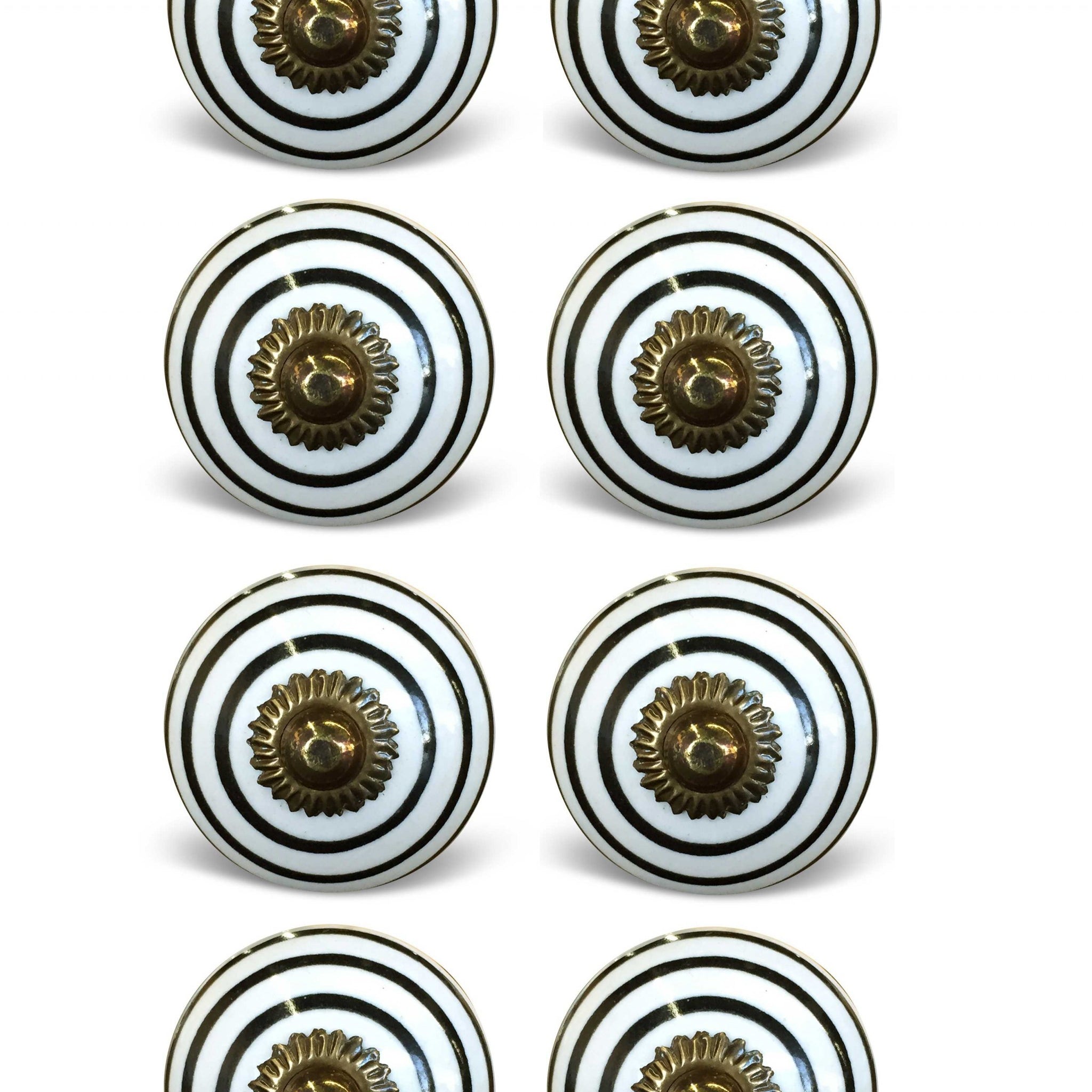 1.5" X 1.5" X 1.5" Hues Of Bronze White And Black  Knobs 8 Pack