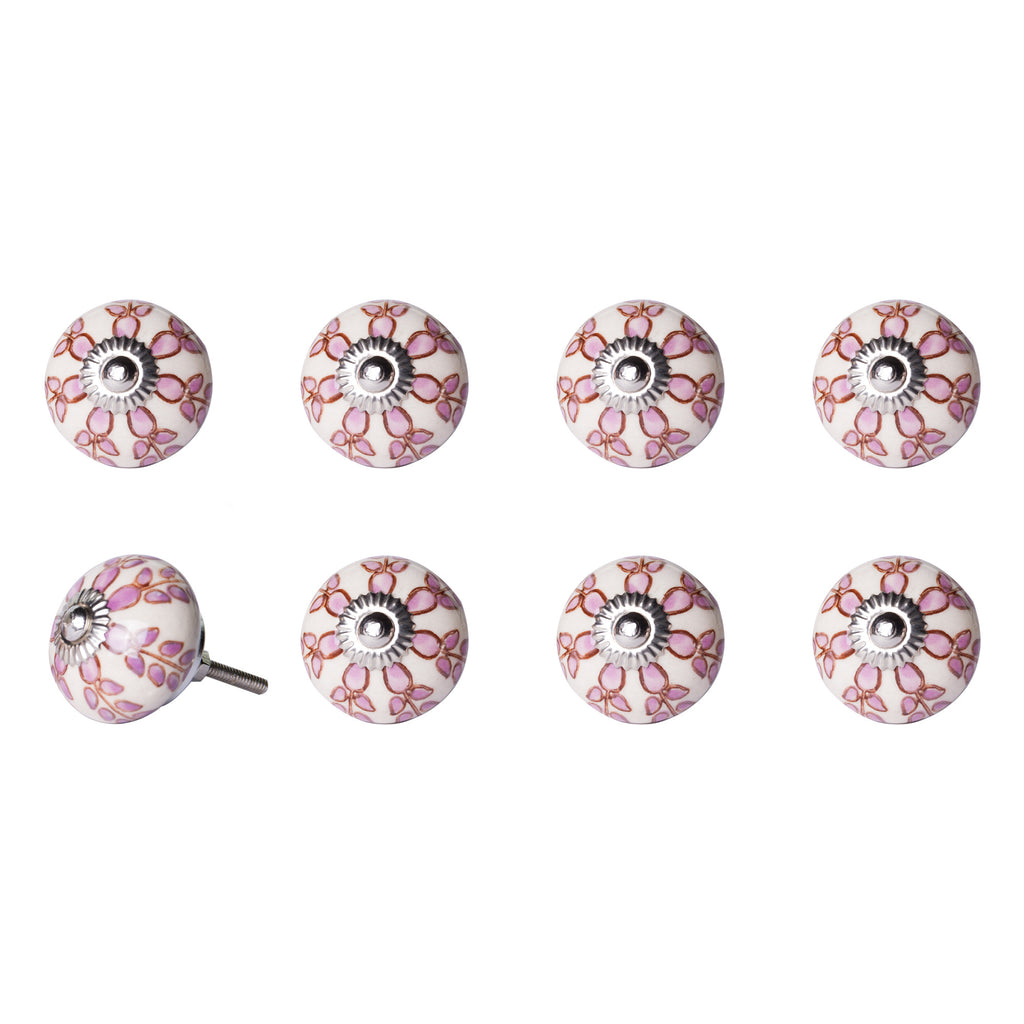 1.5" X 1.5" X 1.5" Hues Of Pink Red And Green  Knobs 8 Pack