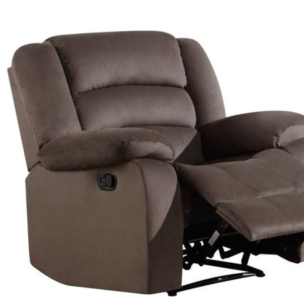 Three Piece Indoor Brown Microsuede Six Person Seating Set