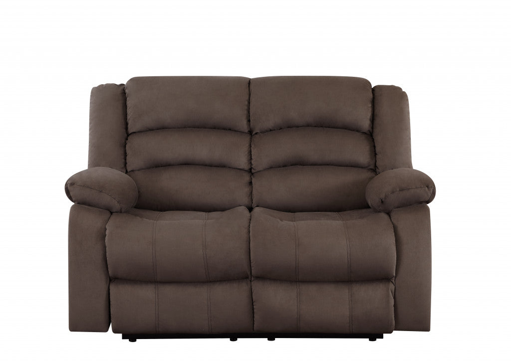 Three Piece Indoor Brown Microsuede Six Person Seating Set