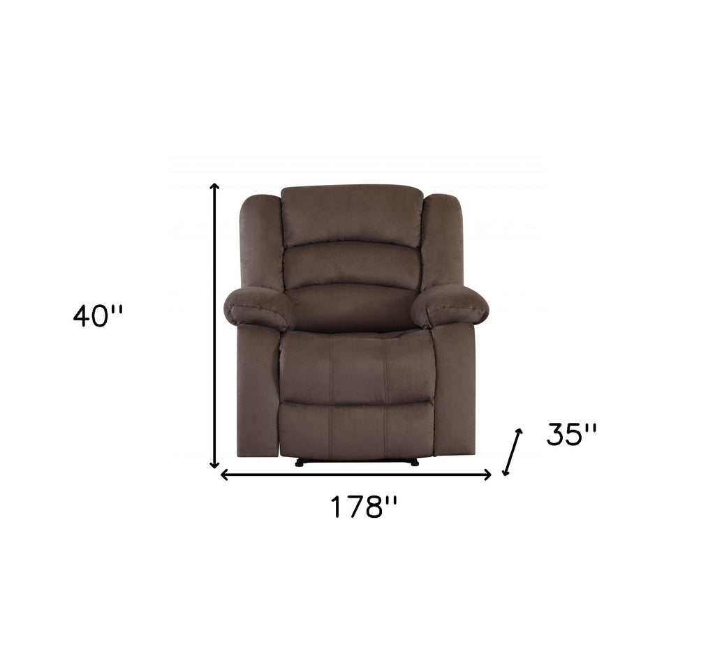 Three Piece Indoor Brown Microsuede Six Person Seating Set