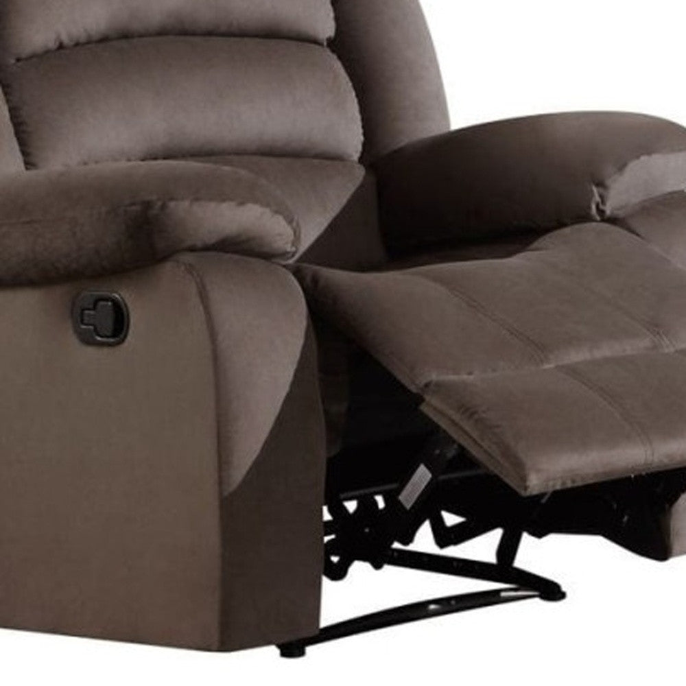 Three Piece Indoor Brown Microsuede Six Person Seating Set