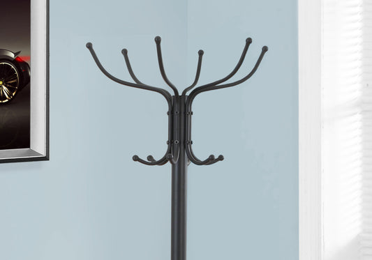 18" X 18" X 70" Black  Metal  Coat Rack