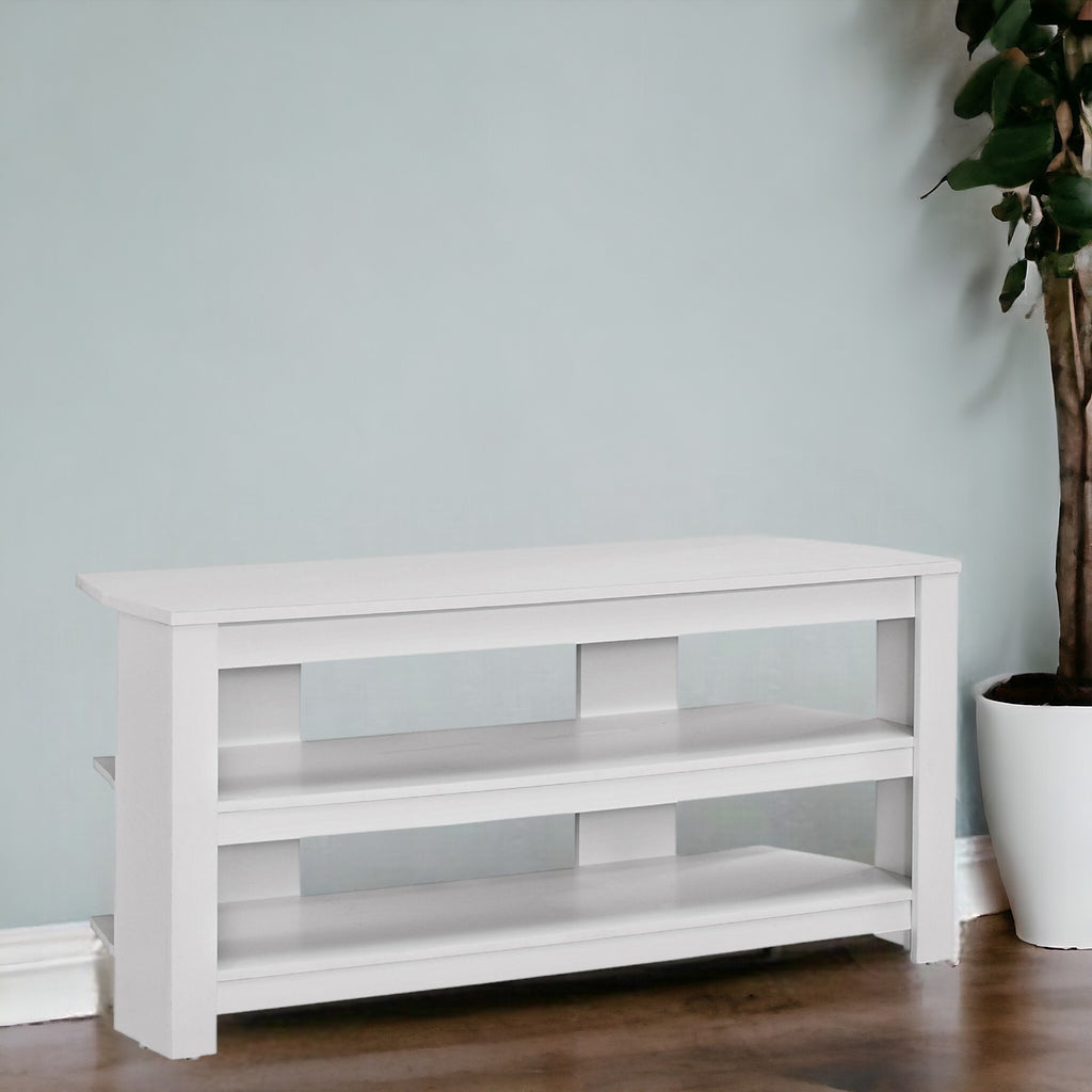 42" White Open shelving TV Stand