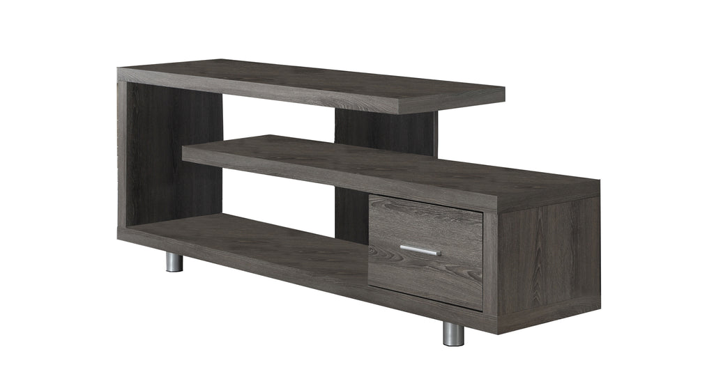 60" Deep Taupe Open Shelving TV Stand