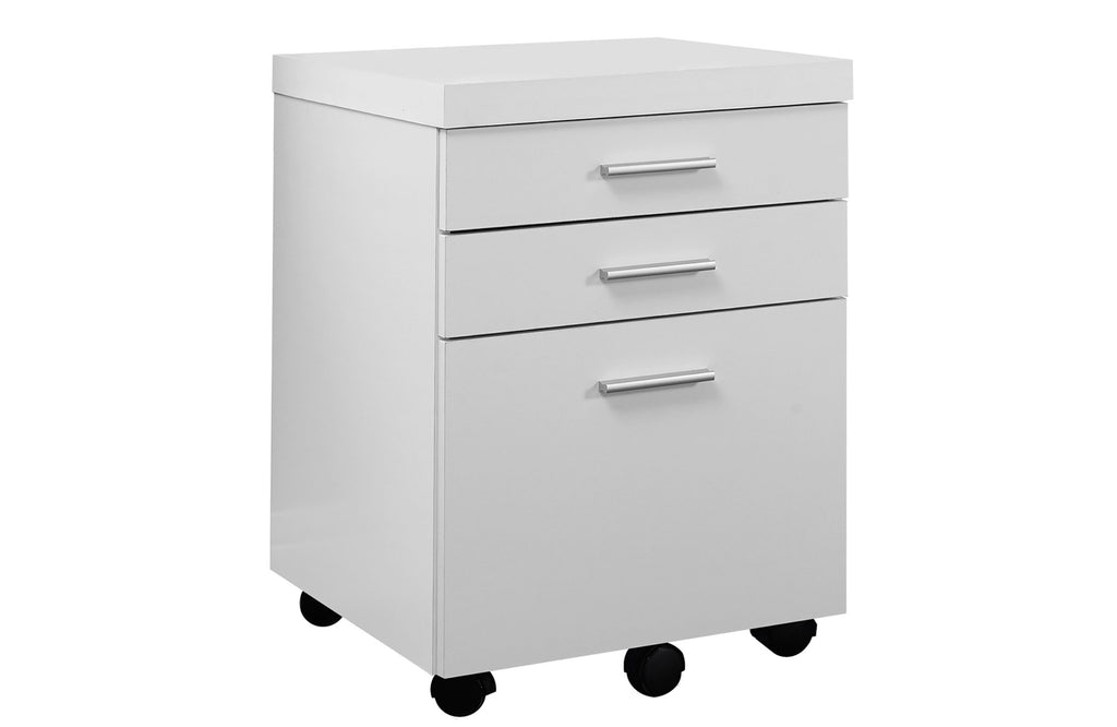 LuxxHomes  17.75" X 18.25" X 25.25" White Black Particle Board 3 Drawers  Filing Cabinet