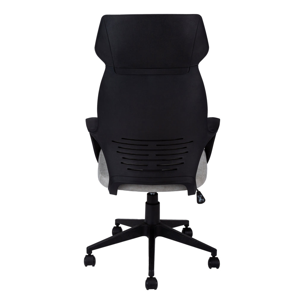 Black Microfiber Seat Swivel Adjustable Executive Chair Fabric Back Plastic Frame