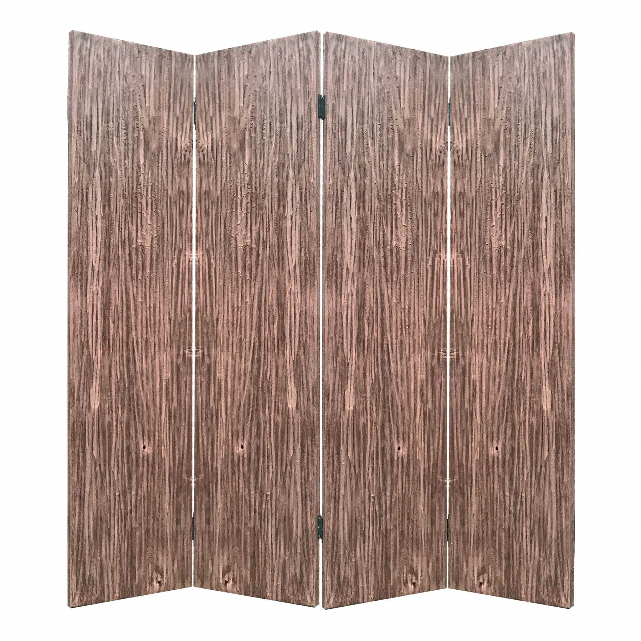 84 X 2 X 84 Brown 4 Panel Wood Woodland - Screen