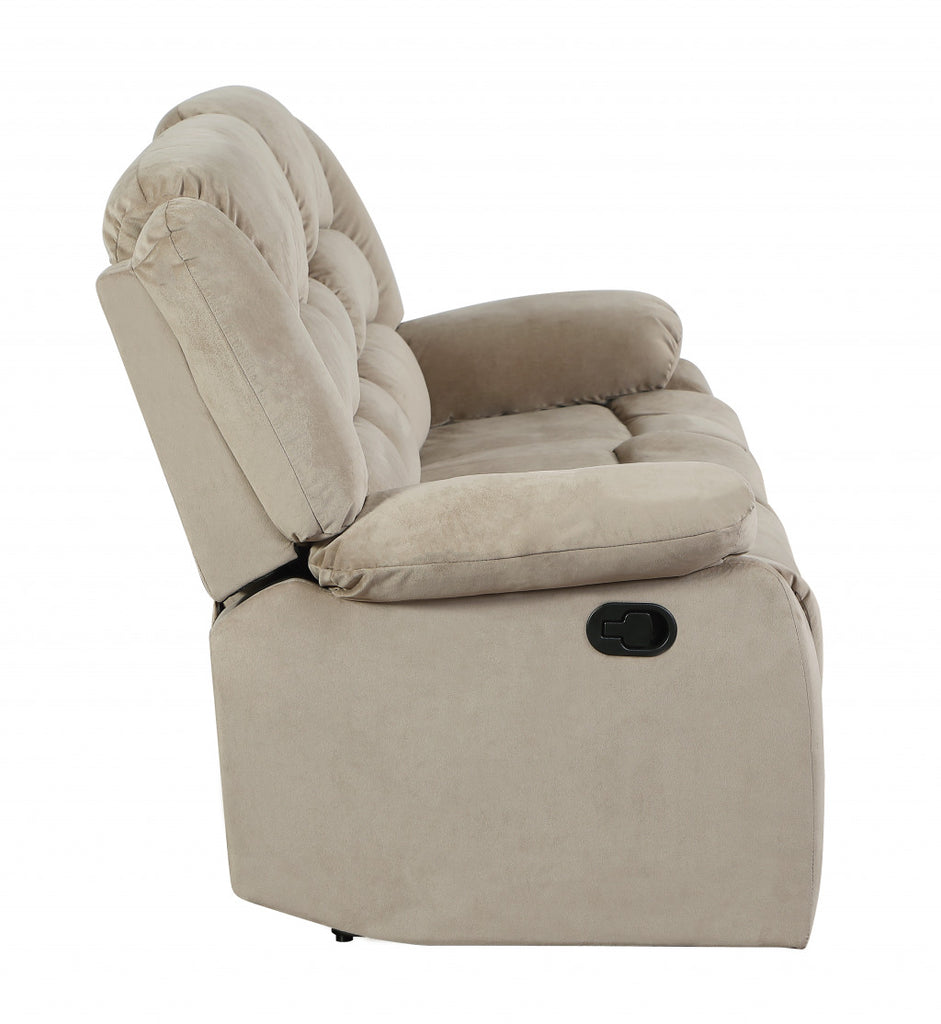 Two Piece Indoor Beige Microsuede Five Person Seating Set