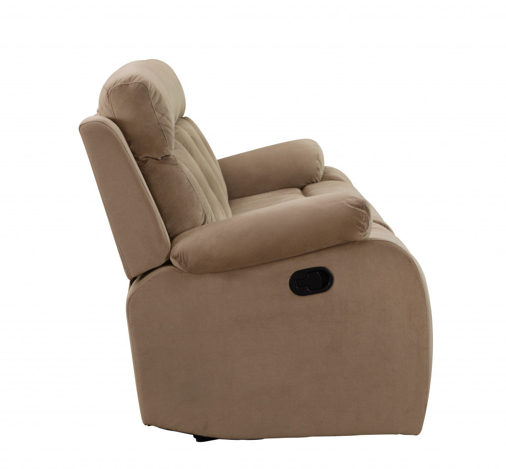 LuxxHomes  Two Piece Indoor Beige Microsuede Five Person Seating Set