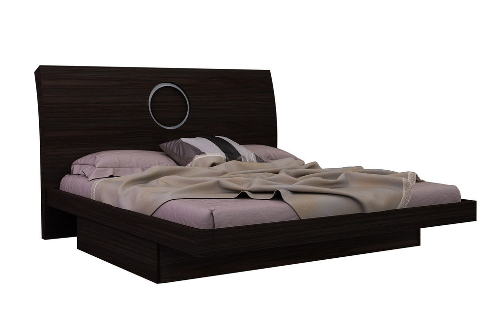 LuxxHomes  King Wood Brown Bed