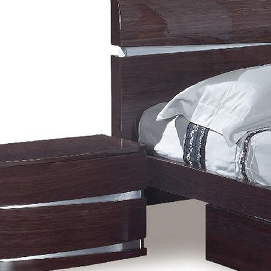 Solid Wood King Wood Brown Bed