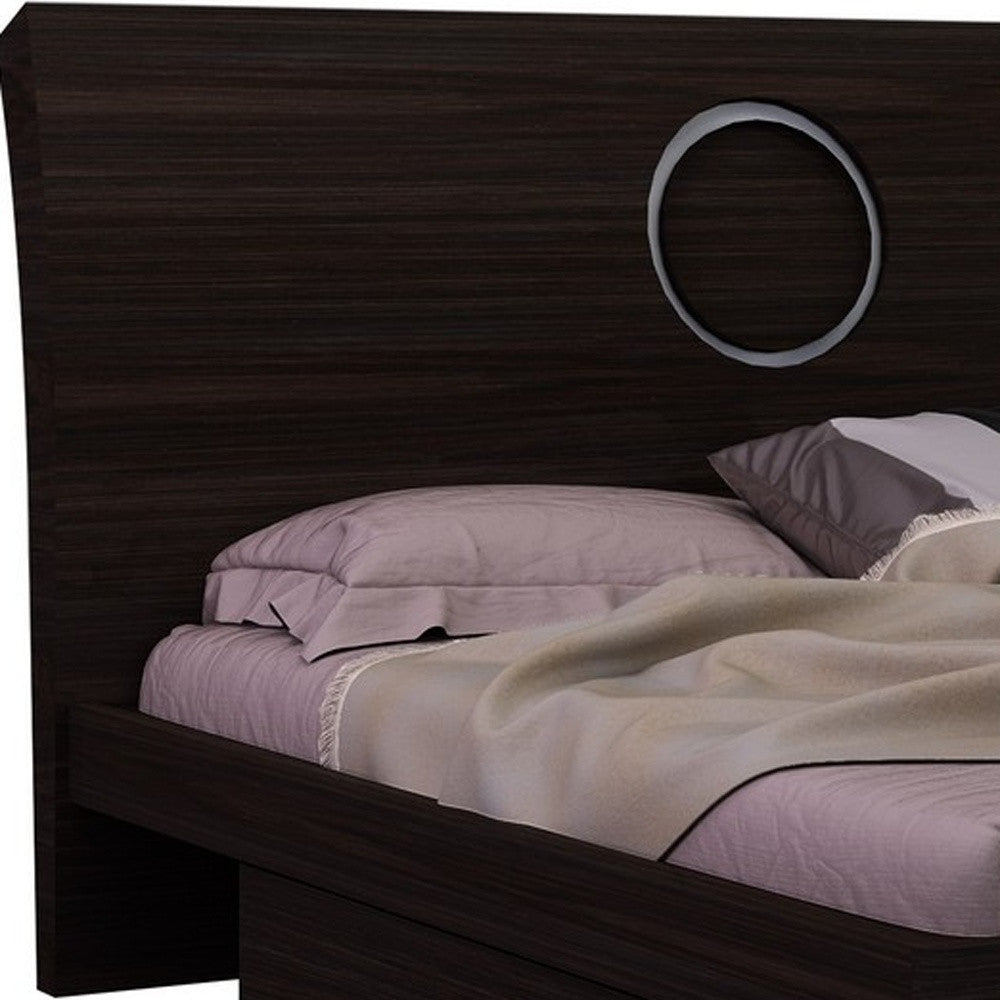 LuxxHomes  Queen Wood Brown Bed